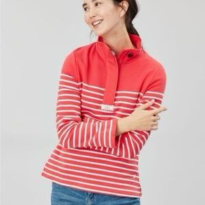 Joules Red and White Striped Sweatshirt